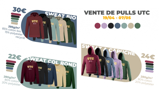 Vente de sweat UTC - BDE